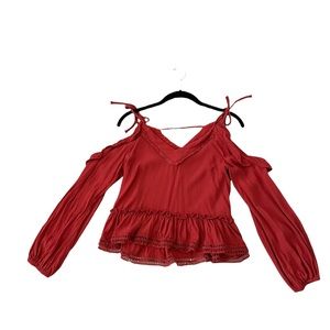 Evie Off the Shoulder Cropped Long Sleeve Top